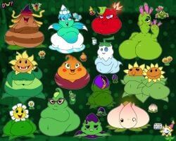 ail-mint_(pvz), bombegranate_(pvz), ghost_pepper_(pvz), marigold_(pvz), missile_toe_(pvz)