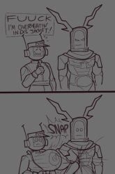 oc, roblox, briggeybruh, 1girl1boy, breasts