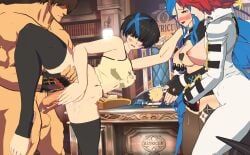 dizzy_(guilty_gear), jack-o'_valentine, ky_kiske, sol_badguy, unika_(guilty_gear)
