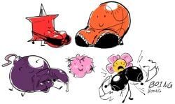 basketball_(bfdi), bomby_(bfdi), flower_(bfdi), pin_(bfdi), puffball_(bfdi)