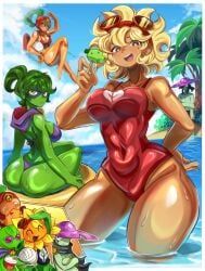 green_shadow_(pvz), peashooter_(pvz), solar_flare_(peargor), solar_flare_(pvz), sunflower_(pvz)