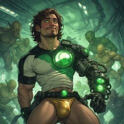 gothkelt, beard, big_penis, bulge, cybernetics