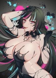 emma_llama, maitei_roppa, 1girls, big_breasts, black_hair