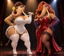 ellie_(ice_age), holli_would_(cosplay), jessica_rabbit_(cosplay), peaches_(ice_age), blue_sky_studios