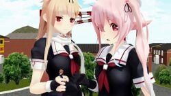 zero_mmd, belly, belly_sounds, cute_girl, giantess
