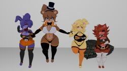 bonfie, bonfie_(cryptia), bonfie_(cryptiacurves), bonnie_(fnaf), chica_(fnaf)