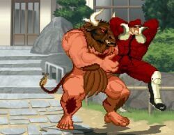 m_bison, minotaur_(mugen), m.u.g.e.n, street_fighter, bulge