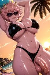 mina_ashido, my_hero_academia, sailorgoonart, beach, beach_ball