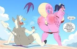 aarondrawsarts, anthro, anus, asinus, beach
