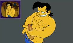 big_shirtless_ron, the_simpsons, cancan_draws, 1boy, armpit_hair