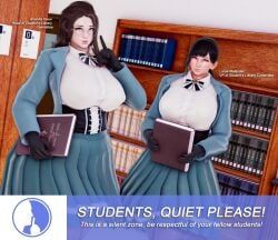 original_characters, original, arcrad, 2girls, big_breasts