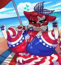 unknown_artist, accessory, american_flag_bikini, american_flag_legwear, american_flag_thigh_highs