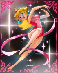princess_peach, mario_and_sonic_at_the_olympic_games, 1girl, blonde_hair, border