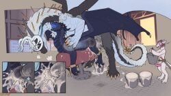 mythology, glimchip, abdominal_bulge, anal, anal_knotting