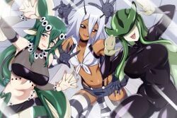 leechi_(monster_musume), moskii_(monster_musume), monster_musume_no_iru_nichijou, lindaroze, 3girls