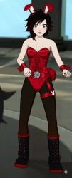 ruby_rose, rwby, 1girls, bunnysuit, female