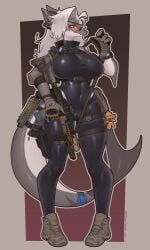 him_army, anthro, aquatic, big_breasts, black_bodysuit