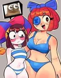 pomni, pomni_(beach_outfit), pomni_(tadc), pomni_(the_amazing_digital_circus), ragatha
