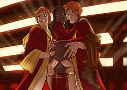 angelina_johnson, fred_weasley, george_weasley, harry_potter, abrosiis