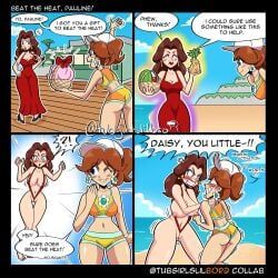 pauline, pauline_(mario), princess_daisy, princess_daisy_(swimwear), mario_(series)