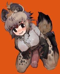 spotted_hyena_(kemono_friends), kemono_friends, raichiyo, 1girl, breasts