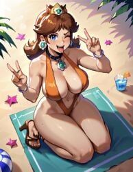 princess_daisy, mario_(series), nintendo, ass, beach