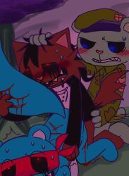 flippy_(htf), splendid_(htf), happy_tree_friends, 3boys, amnesia