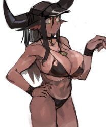 ox-chan_(33dot), 33dot, big_breasts, bikini, cleavage
