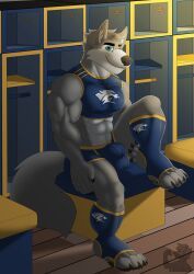 rebel_nightwolfe, 4_toes, 5_fingers, abs, anthro