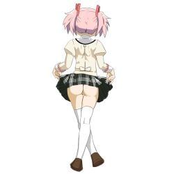 kaname_madoka, mahou_shoujo_madoka_magica, 1girl, ass, black_skirt