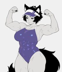 oc, chengchezhiice, 1girls, biceps, black_nails