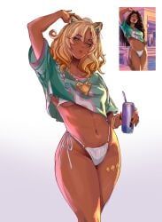 vice_city_cover_girl, xilonen_(genshin_impact), genshin_impact, grand_theft_auto, grand_theft_auto_vi