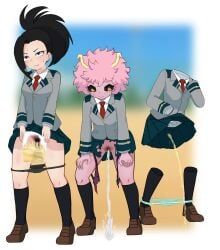 ashido_mina, momo_yaoyorozu, quirked_human_(my_hero_academia), my_hero_academia, yexing_xing