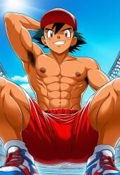 ash_ketchum, satoshi_(pokemon), pokemon, semental, abs