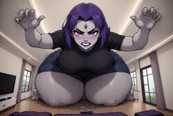raven_(dc), about_to_burst, angry_face, cramped, debris