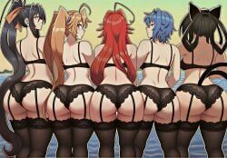 akeno_himejima, kuroka_(high_school_dxd), rias_gremory, shidou_irina, xenovia_quarta