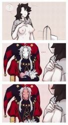 pierrot_(the_freak_circus), the_freak_circus, 1female, 1male, blush