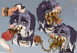 uselesspuppy, anthro, bodily_fluids, canid, canine