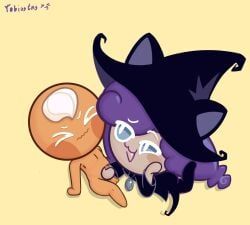 pancake_cookie, witchberry_cookie, cookie_run, tobiastns_(artist), assisted_masturbation