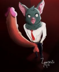 sonar_(dispatch), lewtrain, accessory, animal_head, animal_humanoid