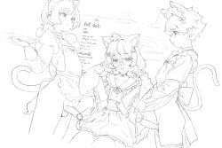 aisu_koffie, thernz, 1girl, 2boys, ahoge