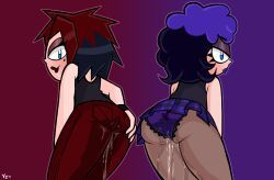 gabby_(omobomber), grace_(omobomber), yellowzonemx, 2girls, ass