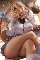 xilonen_(genshin_impact), genshin_impact, olchas, 1girls, blonde_hair