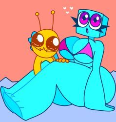 alien_hominid, geometry_dash, hielera_jones, big_breasts, big_feet