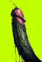 alien_penis, big_penis, bodily_fluids, cum_on_penis, curved_penis