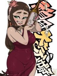 fuda_hana_(kae-est_art), original, kae-est_art, 1girls, alcohol
