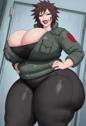 inuzuka_tsume, naruto_(series), naruto_shippuden, bbw, belly