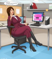 catchabird, 1girls, annoyed, big_breasts, breasts