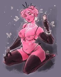persephone, persephone_(lore_olympus), lore_olympus, bra, butterfly
