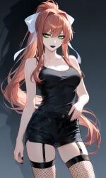 monika_(doki_doki_literature_club), doki_doki_literature_club, black, breasts, eyelashes